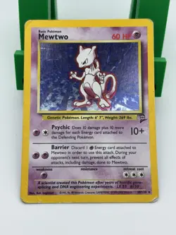 Mewtwo - Base Set 2 - Holo - 10/130 - WOTC Pokemon Card - Heavy Play - HP - Image 2