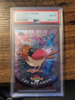 2000 TOPPS CHROME POKEMON T.V. #21 SPEAROW PSA 8 NM-MT - Image 1