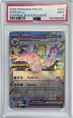 Pokemon Espeon EX Surprise Box Exclusive 034/131 Stamped PSA 9 Mint - Image 1