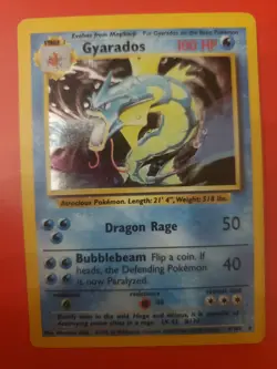 Pokemon TCG: 1999 Gyarados 6/102 Base Set Holo Rare MP - Image 1