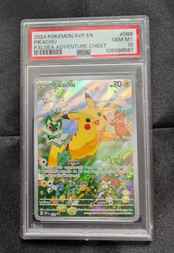 PSA 10 Pokemon 2024 Pikachu #88 Paldea Adventure Chest Promo **FREE SHIPPING** - Image 1