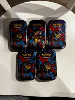 Pokemon TCG Mega Evolution - Mega Heroes Mini Tin Sealed Lot Of 5 - Image 1