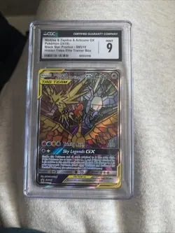 Pokemon TCG Moltres Zapdos Articuno GX SM210 Black Star Promo CGC Mint 9 - Image 1