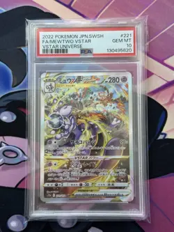 PSA 10 Mewtwo VSTAR SAR 221/172 S12a VSTAR Universe Pokemon Card Japanese - Image 1