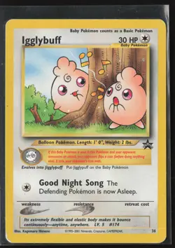 Pokemon Card - Igglybuff #36 WoTC Black Star Promo - Image 1