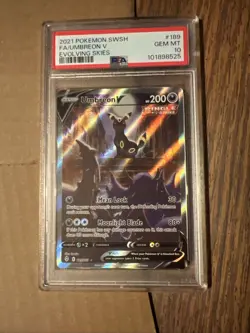 2021 Pokemon Evolving Skies SWSH Umbreon v Alt Art #189/203 PSA 10 Gem Mint - Image 3