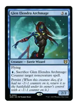 MTG Commander Wilds of Eldraine Glen Elendra Archmage #94 Rare NM AD91 - Image 1