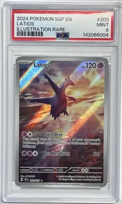 2024 POKEMON SSP EN-SURGING SPARKS ILLUSTRATION RARE #203/191 LATIOS PSA 9 - Image 1