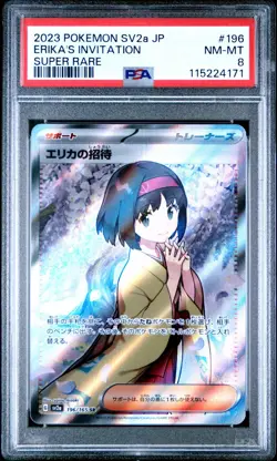 2023 POKEMON JAPANESE SV2a-POKEMON 151 #196 ERIKA'S INVITATION SUPER RARE PSA 8 - Image 1