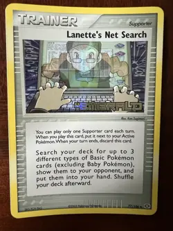 Lanette's Net Search 77/106 Pokemon EX Emerald Reverse Holo Stamped Pokemon TCG - Image 1