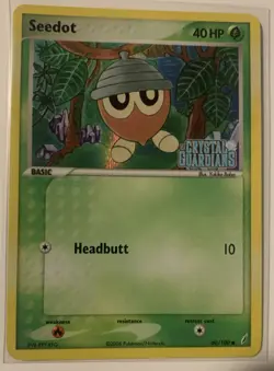 Pokemon Seedot 60/100 Common Stamped Reverse Holo from Crystal Guardians LP - Image 1