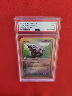 Pokemon: Lairon #41/100 Rev Foil Rare EX Sandstorm 2003 Vintage - PSA 9 - E80 - Image 4
