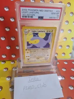 GEM MINT 2002 Pokemon Neo Destiny 1st Edition Light Lanturn #23 PSA 10 Pokemon - Image 1
