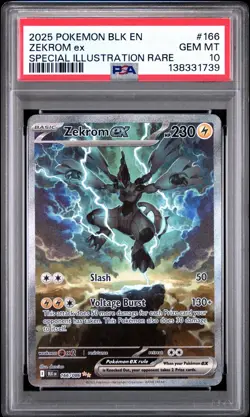 2025 POKEMON BLK EN-BLACK BOLT SPECIAL ILLUSTRATION RARE #166 ZEKROM EX PSA 10 - Image 1