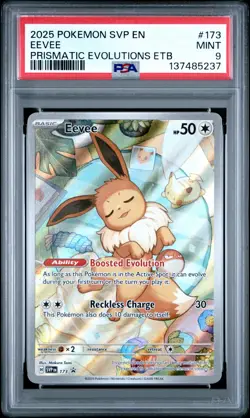 2025 POKEMON SVP EN-SV BLACK STAR PROMO #173 EEVEE PSA 9 - Image 1