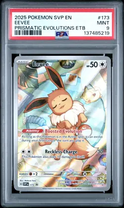 2025 POKEMON SVP EN-SV BLACK STAR PROMO #173 EEVEE PSA 9 - Image 1