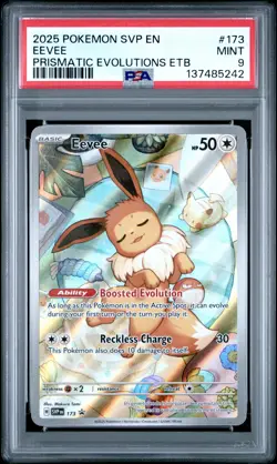 2025 POKEMON SVP EN-SV BLACK STAR PROMO #173 EEVEE PSA 9 - Image 1