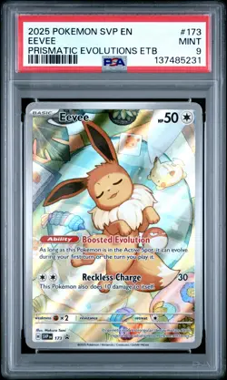 2025 POKEMON SVP EN-SV BLACK STAR PROMO #173 EEVEE PSA 9 - Image 1