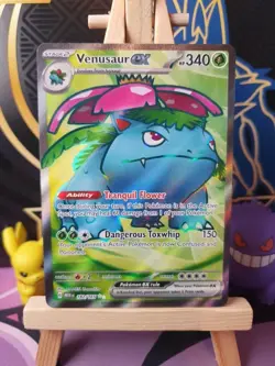 Pokemon TCG Venusaur EX 151 Full Art Rare Card 182/165 English Edition - Image 1