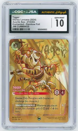 Disney Lorcana Azurite Sea CGC 10 Tigger Enchanted - Jim Cummings Auto - Image 2