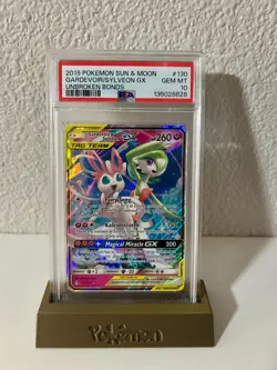 PSA 10 GEM MINT Gardevoir & Sylveon GX 130/214 Unbroken Bonds 2019 Pokemon Card - Image 1