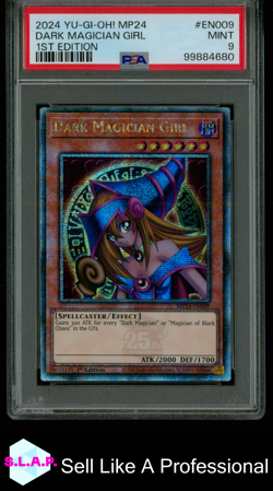 DARK MAGICIAN GIRL 1ST EDITION YU-GI-OH! MP24-25TH ANN. TIN 2024 EN009 PSA 9 - Image 1