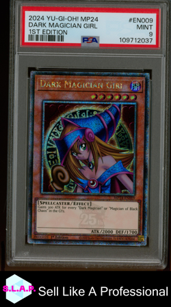DARK MAGICIAN GIRL 1ST ED YU-GI-OH 25TH ANN TIN DUELING MIRRORS 2024 EN009 PSA 9 - Image 1