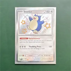 Pokemon TCG Snorlax SV: Paldean Fates 202/091 Shiny Rare Holo Card English - Image 1