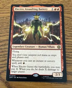 Electro, Assulting Battery Spider Man Magic The Gathering RARE MTG - Image 1