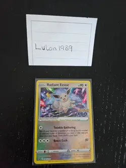 Pokemon TCG Radiant Eevee Pokemon GO Stamp SWSH230 Holo Black Star Promo NM - Image 1
