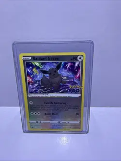 Pokemon Go Black Star Promo TCG Holo Card SWSH230 Radiant Eevee - Image 1
