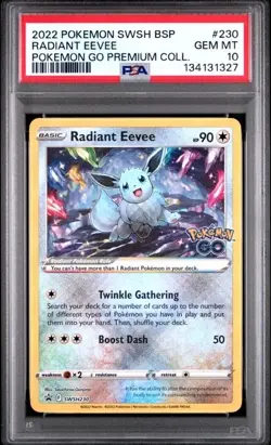 POKEMON TCG SWSH 230 BLACK STAR PROMO RADIANT EEVEE POKEMON GO GEM MT PSA 10 - Image 1