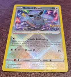 Pokemon TCG Radiant Eevee SWSH230 Pokemon GO Black Star Promo - Image 1