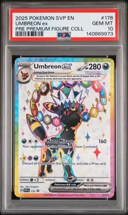 2025 POKEMON SVP EN-SV BLACK STAR PROMO #176 UMBREON EX PSA 10 - Image 1