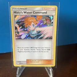Misty's Water Command HOLO RARE 63/68 Pokemon SM Hidden Fates Trainer TCG NM - Image 1
