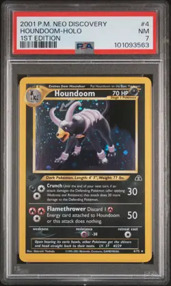 2001 POKEMON NEO DISCOVERY 1ST ED #4 HOUNDOOM-HOLO PSA 7 - Image 1