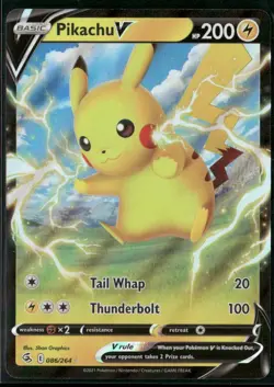 Pikachu V 086/264 - Pokemon TCG Fusion Strikes 2021 NM - Image 1