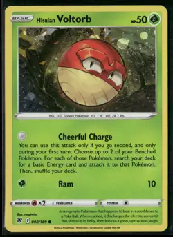 Hisuian Voltorb 002/189 Cosmos Holo - Pokemon TCG Astral Radiance 2022 - Image 1