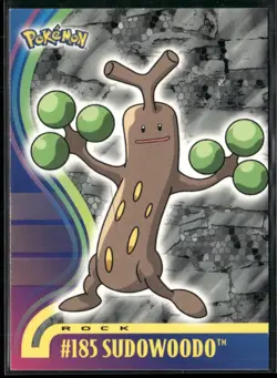 Sudowoodo #185 - Pokemon Topps Johto Tv Animation Blue Logo - Image 1