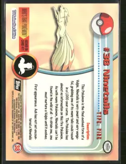 Ninetales #38 Sunray Silver Foil Black Logo - Pokemon Topps TV Animation - Image 2