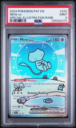 2024 POKEMON PAF EN-PALDEAN FATES SPECIAL ILLUSTRATION RARE #232 MEW EX PSA 9 - Image 1
