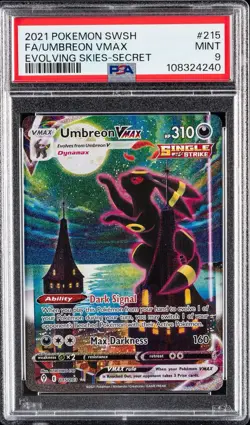 Pokemon 2021 Umbreon VMAX 215/203 Alt Art Secret Rare Evolving Skies PSA 9 - Image 1