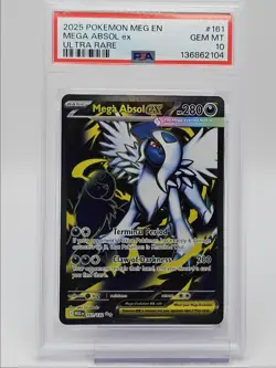 MEGA ABSOL EX 2025 POKEMON MEGA EVOLUTION ULTRA RARE 161/132 PSA 10 Q4339 - Image 1
