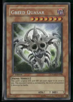 Greed Quasar CRMS-EN098 1st Edition - Yu-Gi-Oh! TCG Secret Rare - Image 1