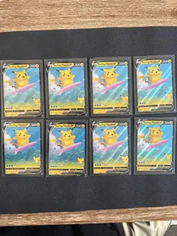 Pokemon Celebrations Surfing Pikachu V Holo Card 008/025 - Lot Of 8 - Image 1