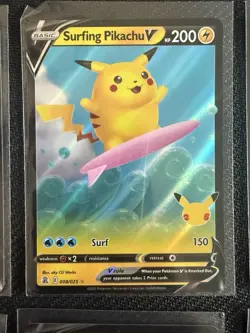 Pokemon Celebrations Surfing Pikachu V Holo Card 008/025 - Lot Of 8 - Image 4