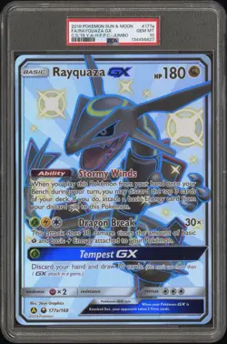 PSA 10 Gem Mt 2018 Pokemon Sun & Moon Celestial Storm - Jumbo #177a Rayquaza Gx - Image 1