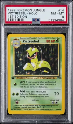 1999 POKEMON JUNGLE 1ST EDITION #14 VICTREEBEL-HOLO PSA 8 - Image 1
