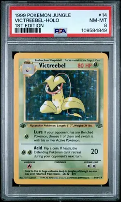 Victreebel 14/64 Jungle 1st Edition Holo 1999 Pokemon Card PSA 8 NM - MT - Image 1