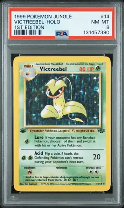 1999 POKEMON JUNGLE 1ST ED #14 VICTREEBEL-HOLO PSA 8 - Image 1